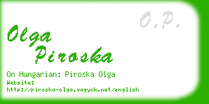 olga piroska business card